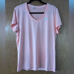 Under Armour Women's Light Orange/Peach V-Neck Tee